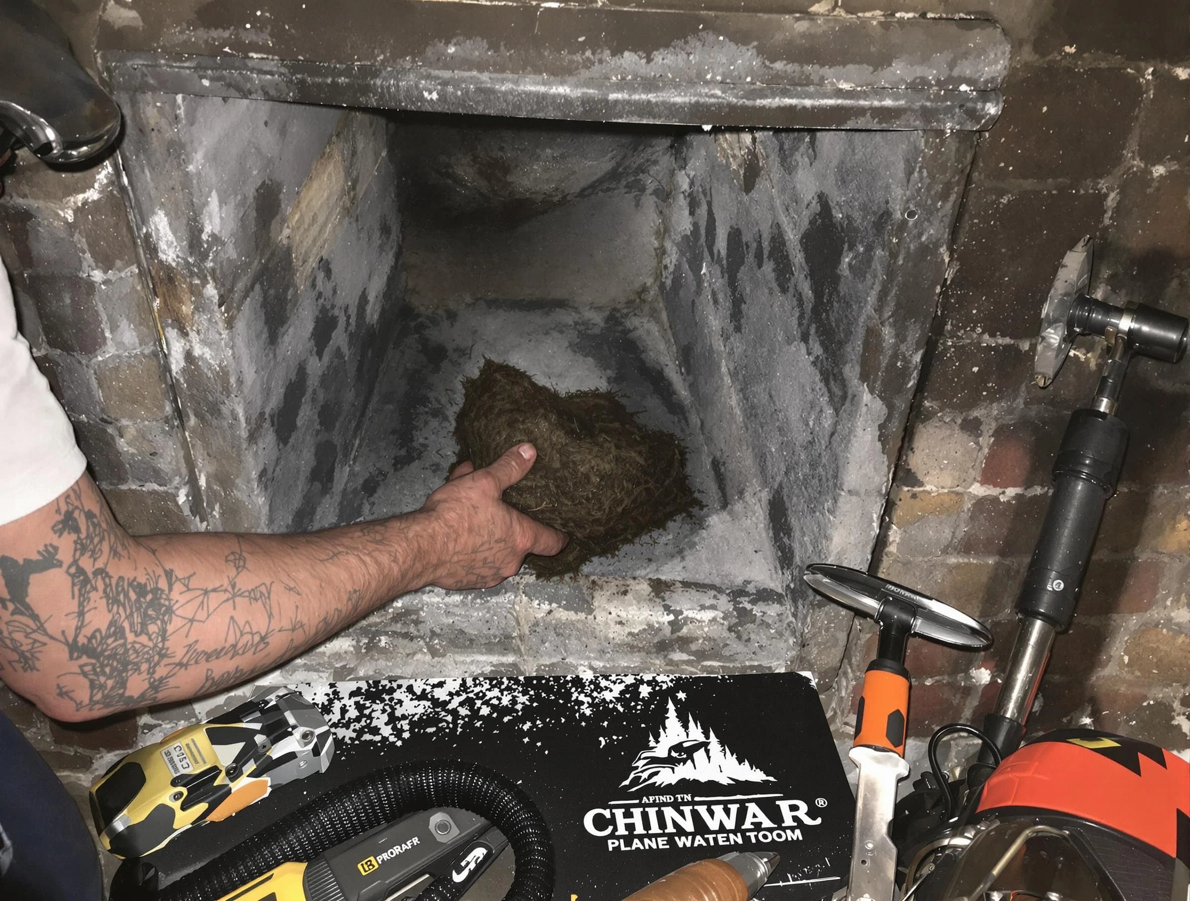 Richland Chimney Sweep safely removing debris and screening chimney in Richland, PA