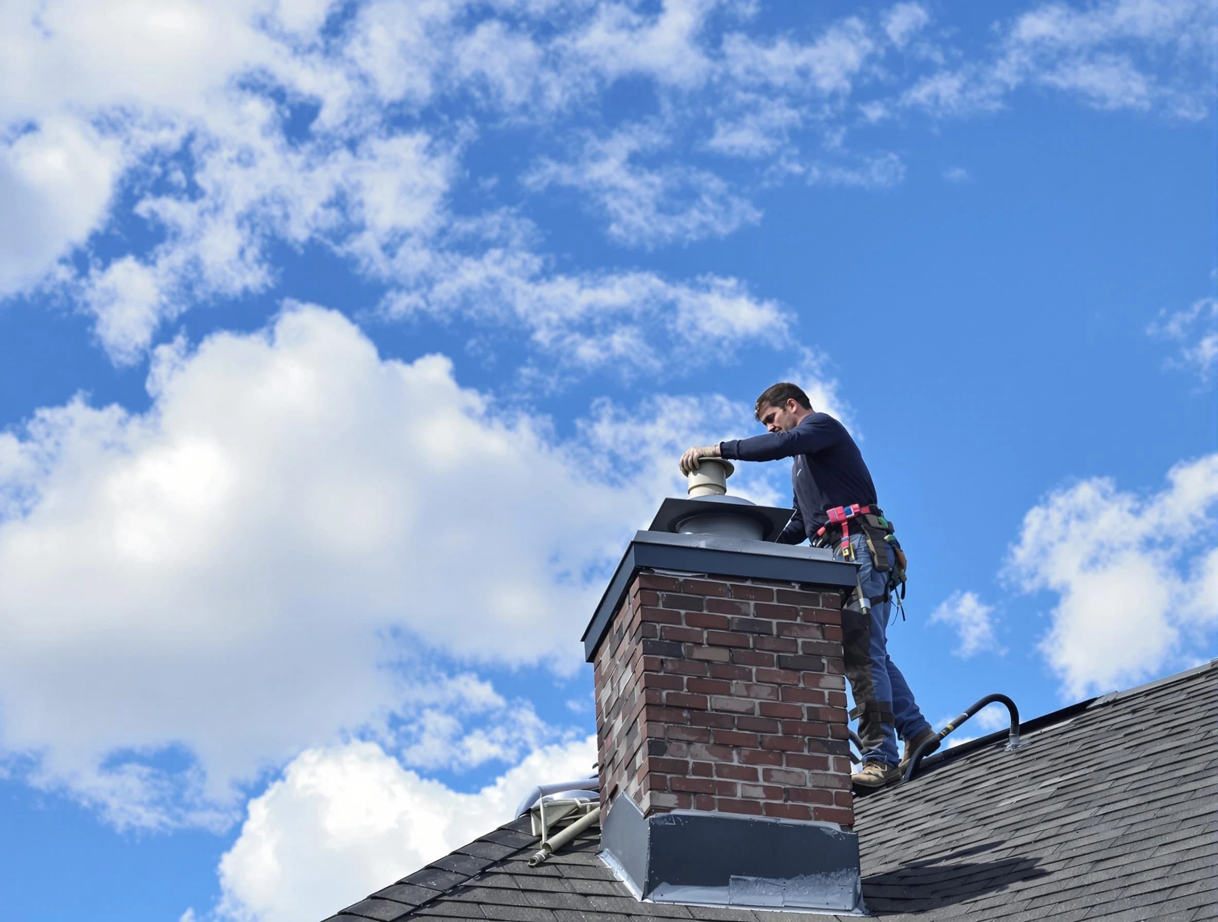 Richland Chimney Sweep installing a sturdy chimney cap in Richland, PA