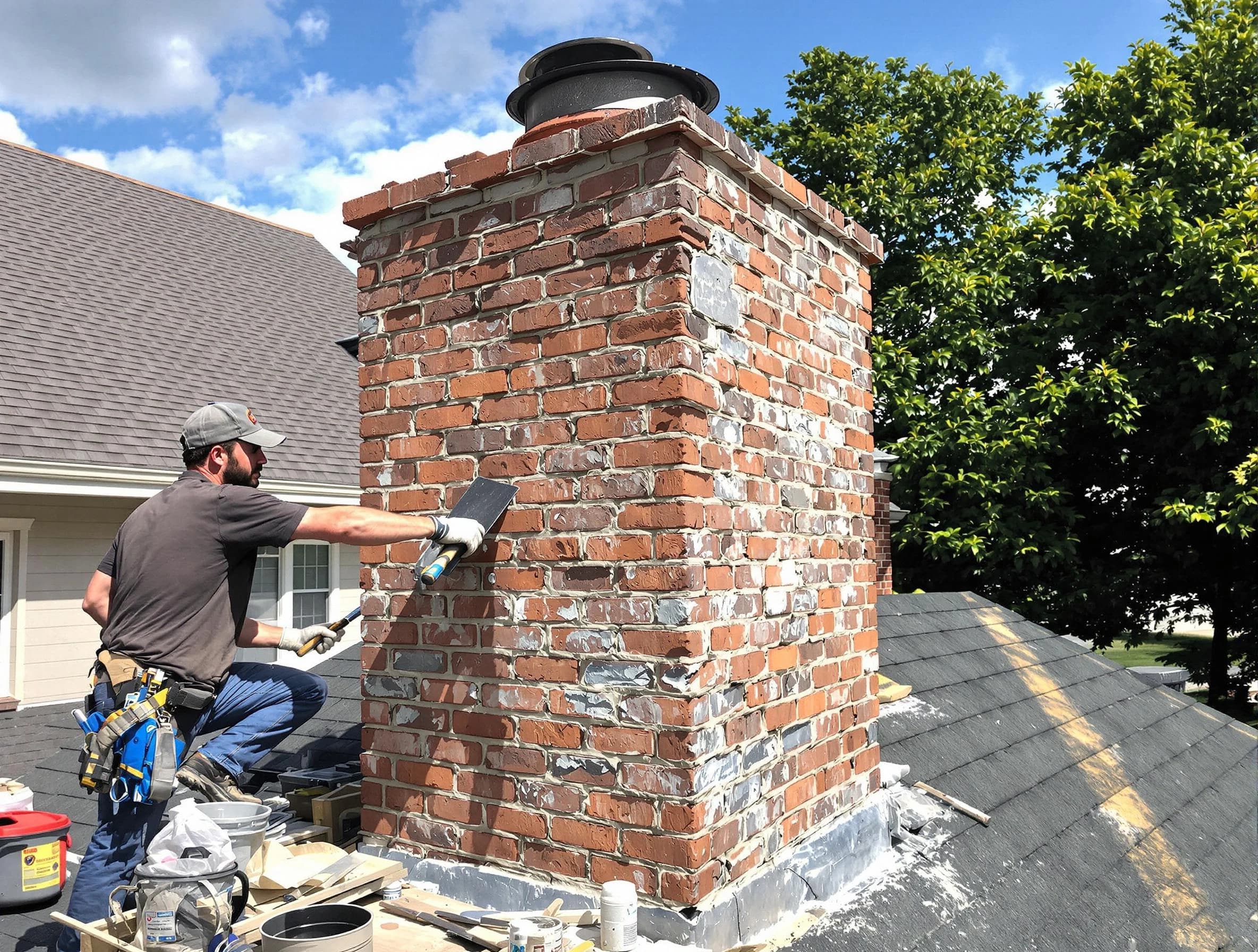 Completed chimney rebuild by Richland Chimney Sweep in Richland, PA