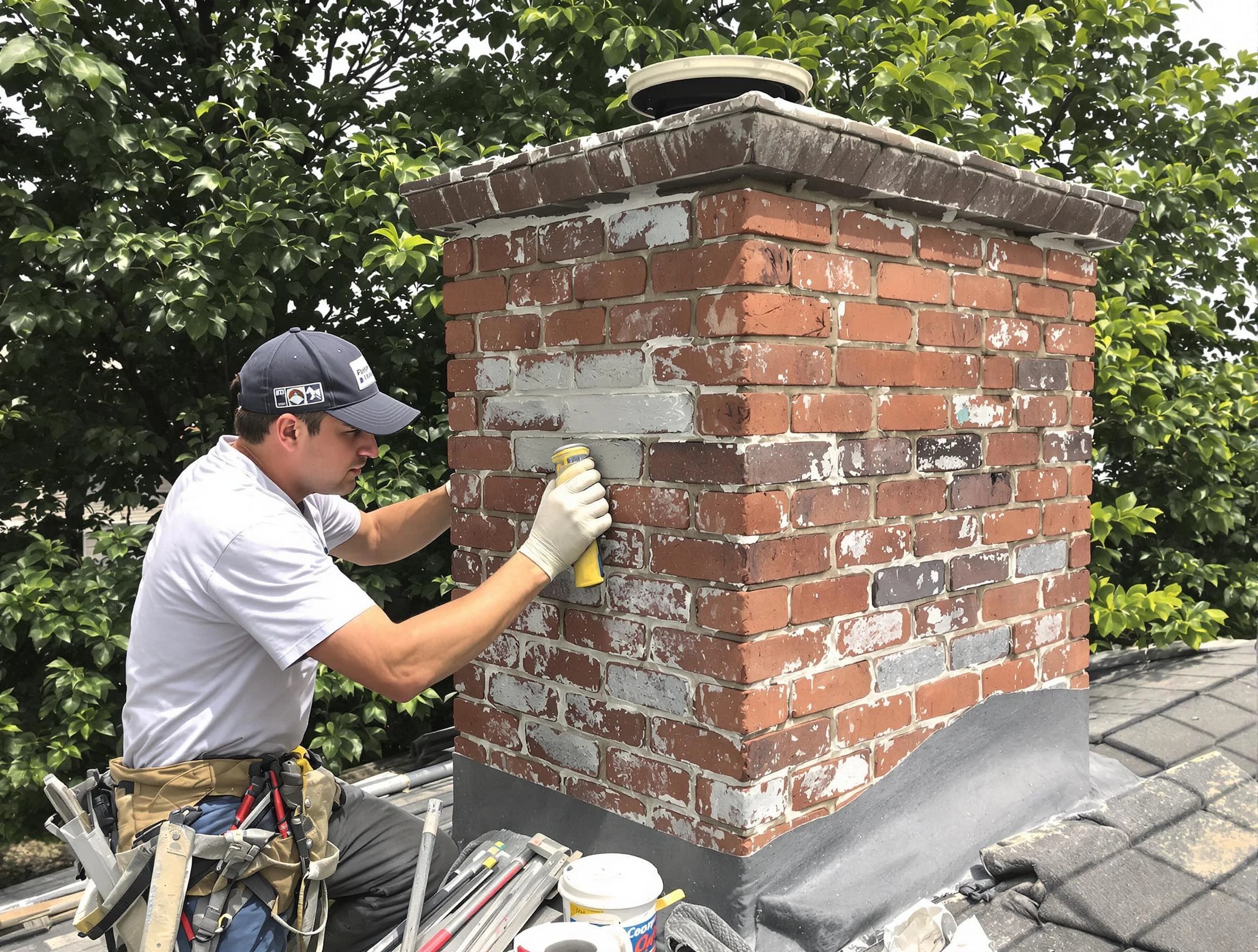 Richland Chimney Sweep restoring an aging chimney in Richland, PA