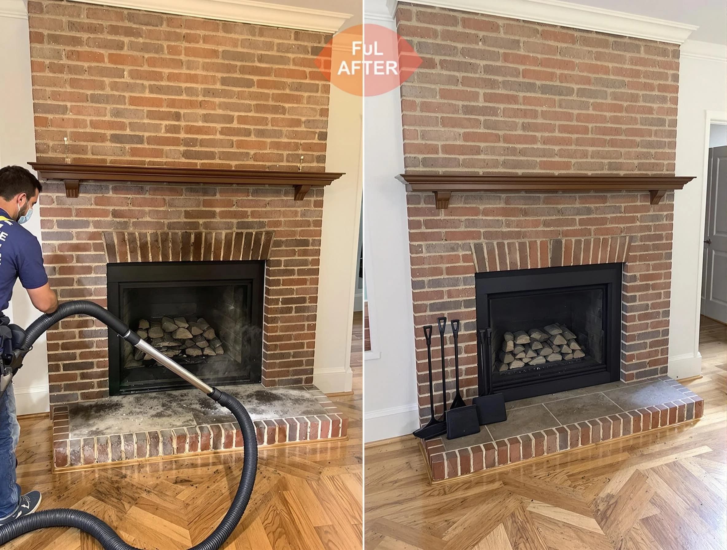 Richland Chimney Sweep carefully sanitizing a fireplace in Richland, PA