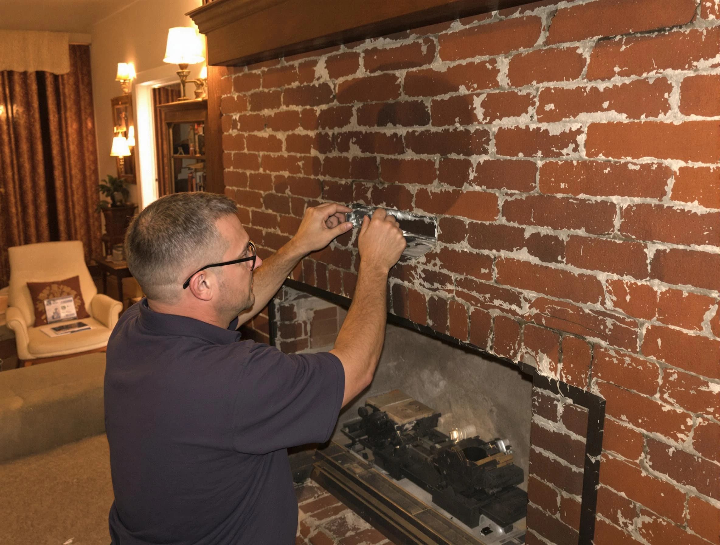Richland Chimney Sweep expert fixing a fireplace in Richland, PA