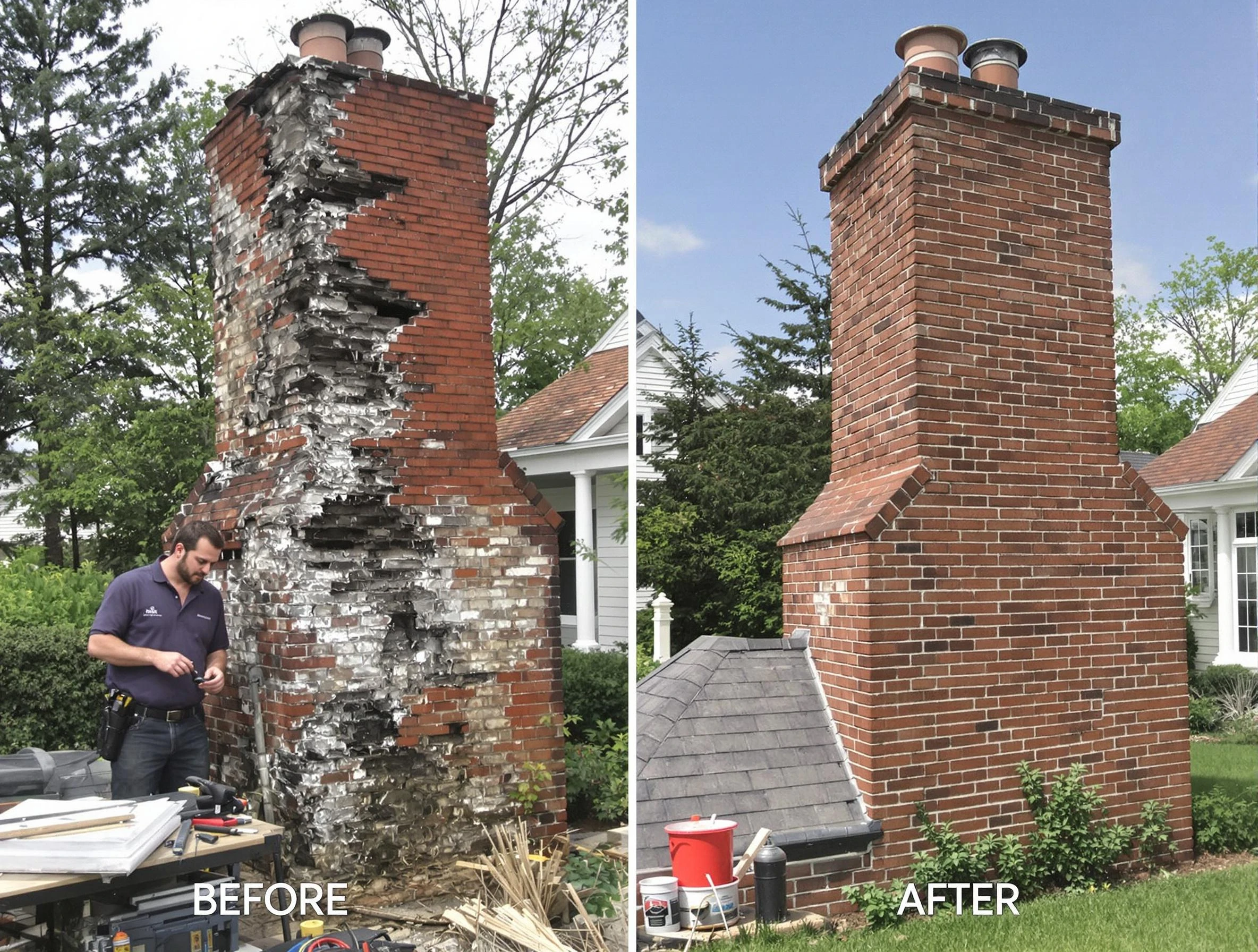 Richland Chimney Sweep performing a full chimney restoration in Richland, PA