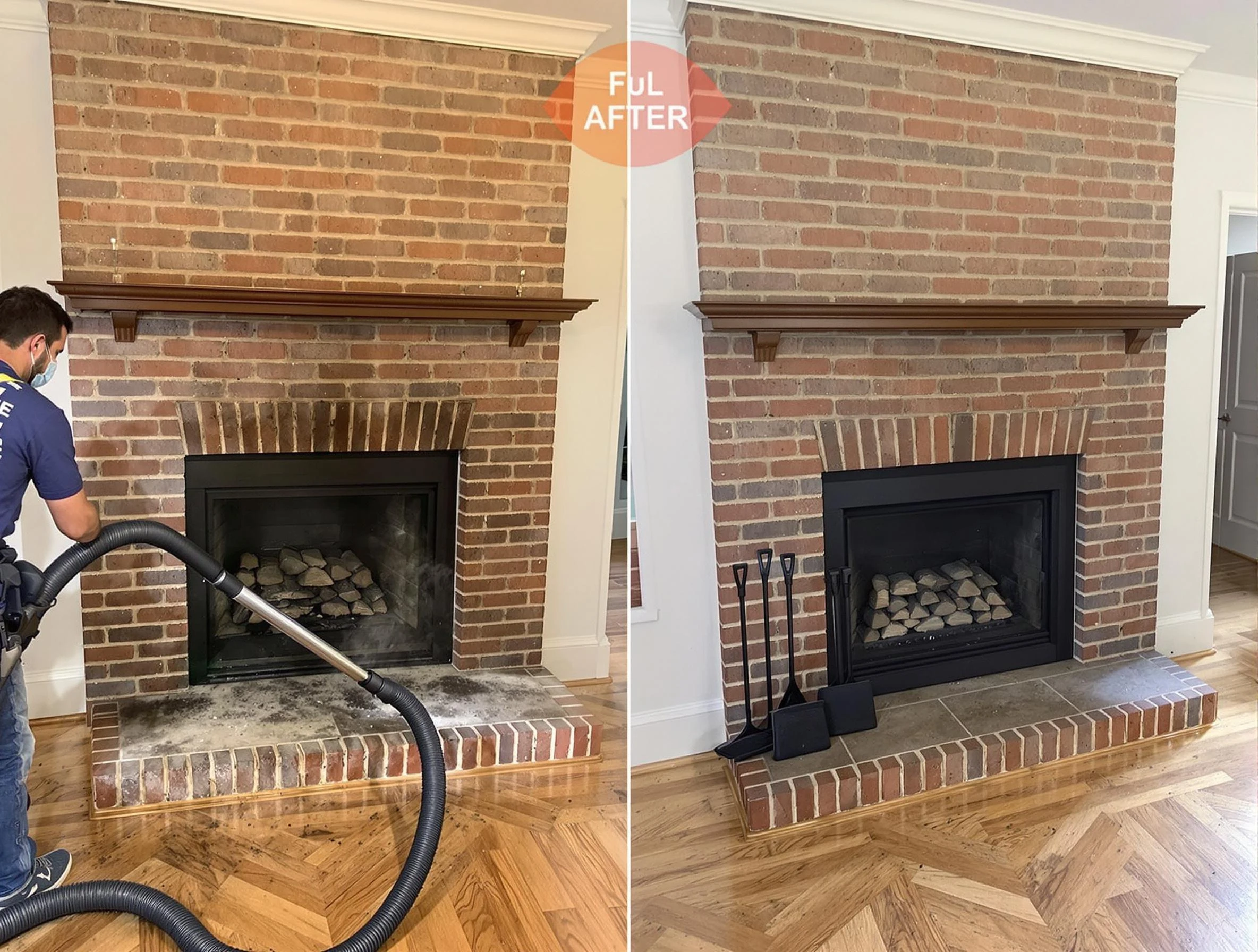 Richland Chimney Sweep carefully sanitizing a fireplace in Richland, PA
