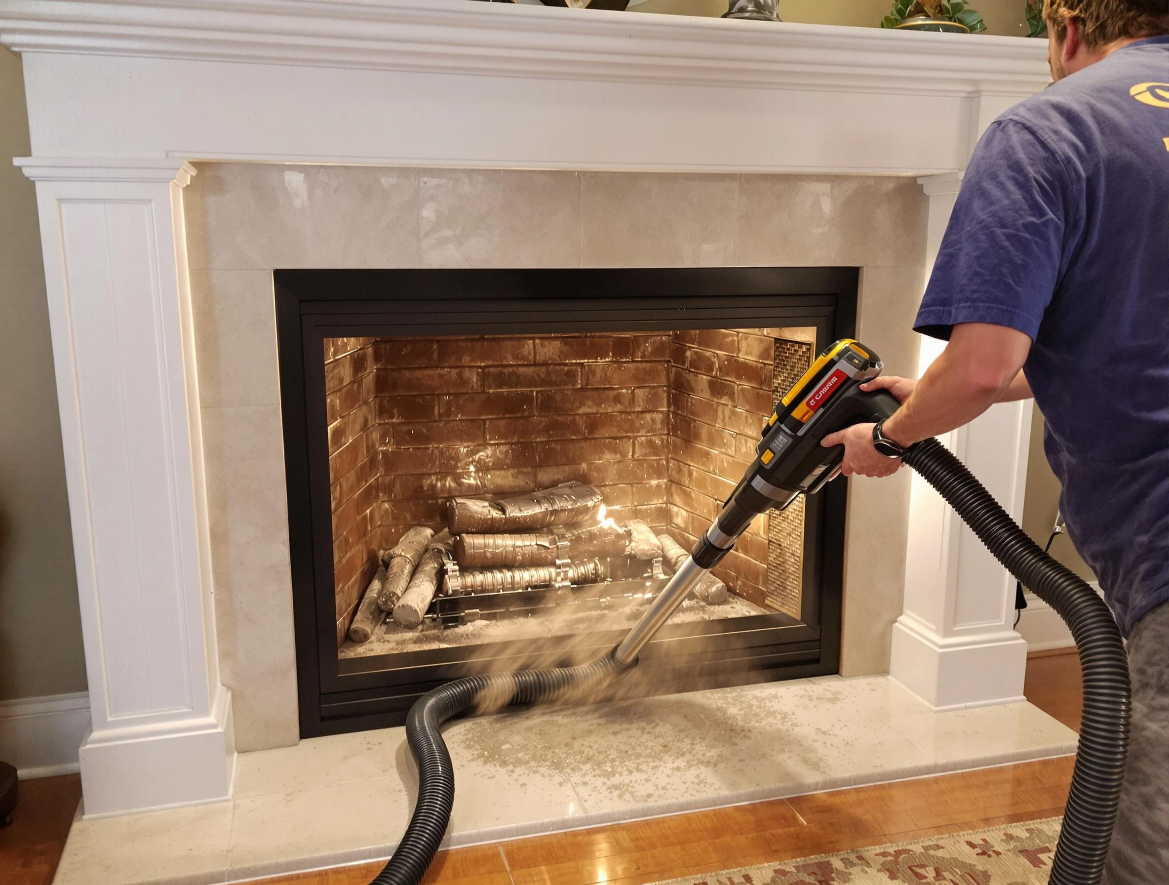 Fireplace cleaning performed by Richland Chimney Sweep in Richland, PA