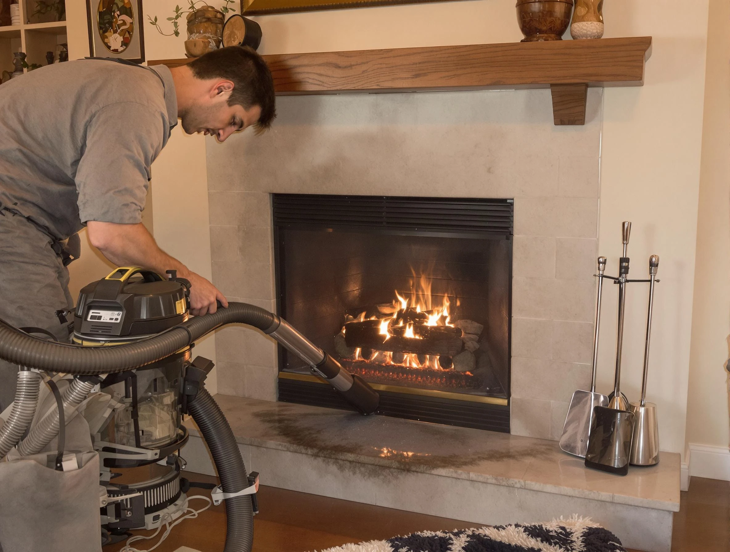 Routine fireplace upkeep by Richland Chimney Sweep in Richland, PA